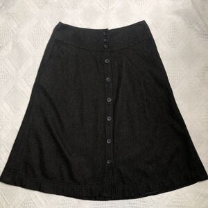 BANANA REPUBLIC Wool Blend lined Front Button A-Line Skirt Sz 0